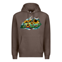 Coffee Kentucky map sunflower cactus serape Premium Hoodie - RanaPortraitStore