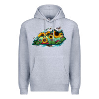 Heather Grey Kentucky map sunflower cactus serape Premium Hoodie - RanaPortraitStore