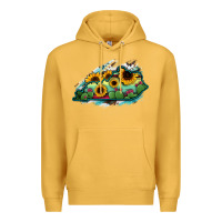 Mustard Kentucky map sunflower cactus serape Premium Hoodie - RanaPortraitStore