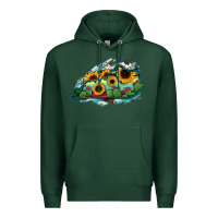 Sports Green Kentucky map sunflower cactus serape Premium Hoodie - RanaPortraitStore