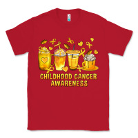 Red Childhood Cancer Awareness Coffee Cups Classic Tee - texasbilliewilder