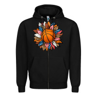 Black basketball sunflower Zipper Hoodie - HRA Design Shop