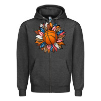 Charcoal Heather basketball sunflower Zipper Hoodie - HRA Design Shop
