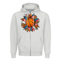 Dove Grey basketball sunflower Zipper Hoodie - HRA Design Shop