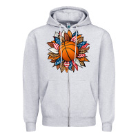 Heather Grey basketball sunflower Zipper Hoodie - HRA Design Shop
