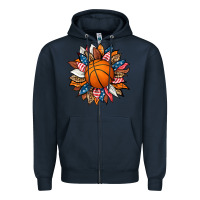 Navy basketball sunflower Zipper Hoodie - HRA Design Shop