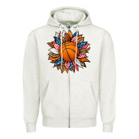 Oatmeal Heather basketball sunflower Zipper Hoodie - HRA Design Shop