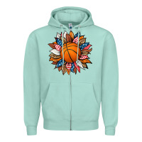 Seafoam basketball sunflower Zipper Hoodie - HRA Design Shop