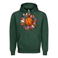 Sports Green basketball sunflower Zipper Hoodie - HRA Design Shop
