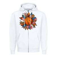 White basketball sunflower Zipper Hoodie - HRA Design Shop