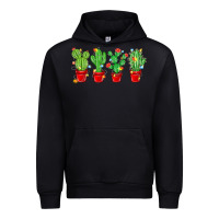 Black Christmas Cactuses Urban Hoodie - MaliasSmallBusiness