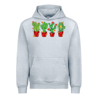Heather Grey Christmas Cactuses Urban Hoodie - MaliasSmallBusiness
