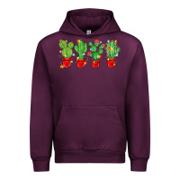 Mauve Wine Christmas Cactuses Urban Hoodie - MaliasSmallBusiness