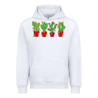 White Christmas Cactuses Urban Hoodie - MaliasSmallBusiness