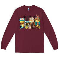Burgundy pet groomer coffee cups Long Sleeve Tee - Zillion Design Studio