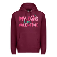 Burgundy my dog is my valentine Premium Hoodie - MaliasSmallBusiness