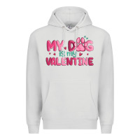 Dove Grey my dog is my valentine Premium Hoodie - MaliasSmallBusiness