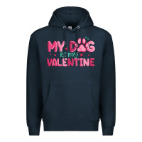 Navy my dog is my valentine Premium Hoodie - MaliasSmallBusiness
