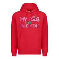 Red my dog is my valentine Premium Hoodie - MaliasSmallBusiness