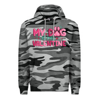 Slate Camo my dog is my valentine Premium Hoodie - MaliasSmallBusiness