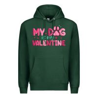 Sports Green my dog is my valentine Premium Hoodie - MaliasSmallBusiness