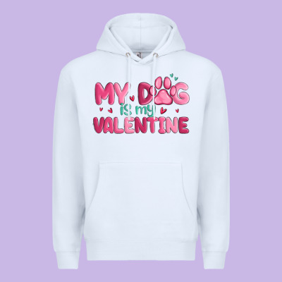My Dog Is My Valentine Premium Hoodie Designed By Maliassmallbusiness