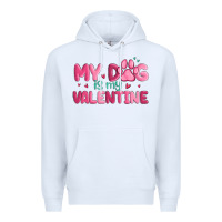 White my dog is my valentine Premium Hoodie - MaliasSmallBusiness