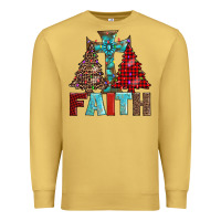 Antique Gold cross and christmas trees Premium Sweatshirt - AdoDesignShop