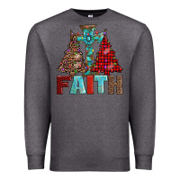 Charcoal Heather cross and christmas trees Premium Sweatshirt - AdoDesignShop