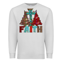 Dove Grey cross and christmas trees Premium Sweatshirt - AdoDesignShop