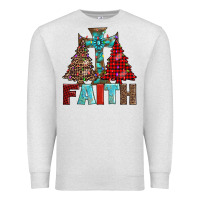 Oatmeal Heather cross and christmas trees Premium Sweatshirt - AdoDesignShop