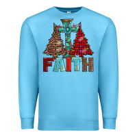 Ocean Blue cross and christmas trees Premium Sweatshirt - AdoDesignShop
