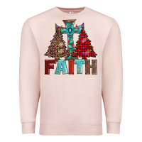 Pale Pink cross and christmas trees Premium Sweatshirt - AdoDesignShop