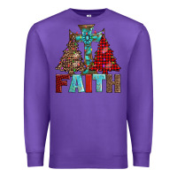 Purple cross and christmas trees Premium Sweatshirt - AdoDesignShop