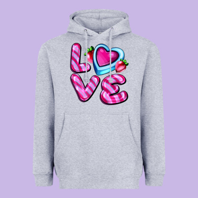 Love With Strawberry Candy Heavyweight Hoodie Designed By Adodesignshop