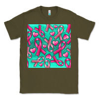 Army Green Cancer Ribbon with Heart Classic Tee - texasbilliewilder