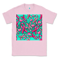 Bubblegum Pink Cancer Ribbon with Heart Classic Tee - texasbilliewilder