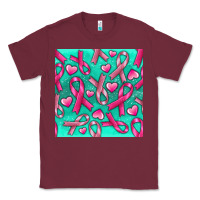 Burgundy Cancer Ribbon with Heart Classic Tee - texasbilliewilder
