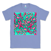 Colony Blue Cancer Ribbon with Heart Classic Tee - texasbilliewilder