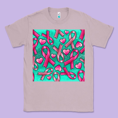 Cancer Ribbon With Heart Classic Tee Designed By Texasbilliewilder
