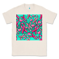 Natural Cancer Ribbon with Heart Classic Tee - texasbilliewilder