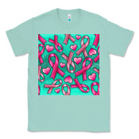 Seafoam Cancer Ribbon with Heart Classic Tee - texasbilliewilder