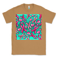 Toasted Coconut Cancer Ribbon with Heart Classic Tee - texasbilliewilder
