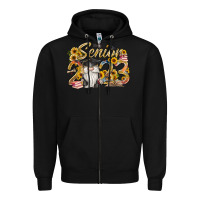 Black senior 2023 Zipper Hoodie - RacoonDesign