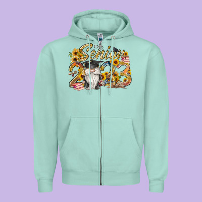 Senior 2023 Zipper Hoodie Designed By Racoondesign