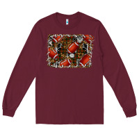 Burgundy christmas football Long Sleeve Tee - RanaPortraitStore