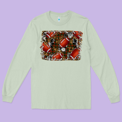 Christmas Football Long Sleeve Tee Designed By Ranaportraitstore