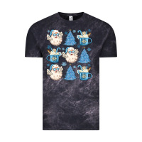 Cloud Black santa claus doodles christmas Vintage Tee - MaliasSmallBusiness
