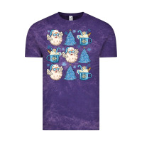 Cloud Purple santa claus doodles christmas Vintage Tee - MaliasSmallBusiness