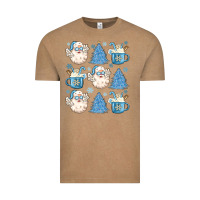 Vintage Coffee santa claus doodles christmas Vintage Tee - MaliasSmallBusiness